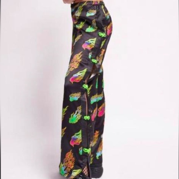JADED LONDON neon flame open side pants size US 8 - Picture 5 of 10